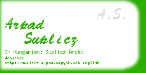 arpad suplicz business card